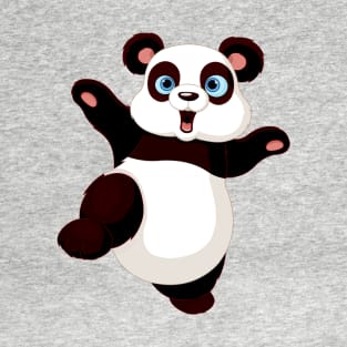 High Kicking Panda bear cartoon T-Shirt